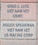 Brick at Westville Memorial for Greg & Roger